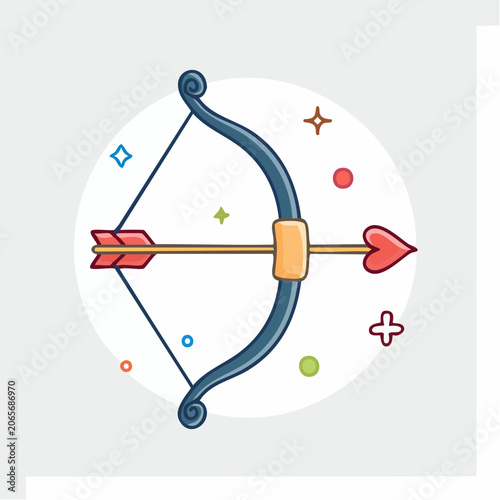 Cupid's Bow and Arrow with Heart