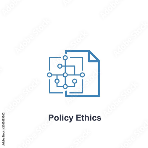 Digital policy ethics document icon with circuit pattern.