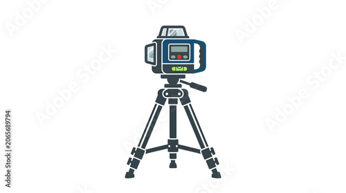 Laser level tool on tripod stand.