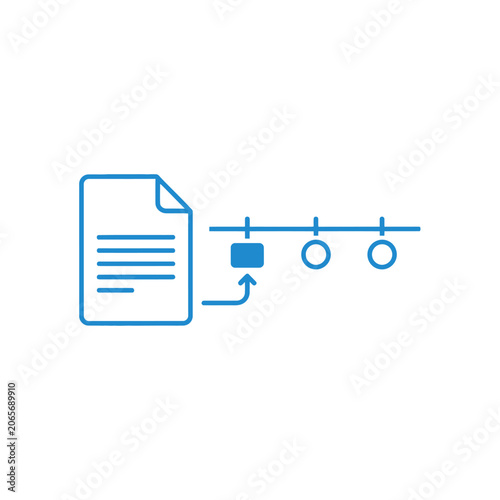 Document data distribution and network connectivity icon.