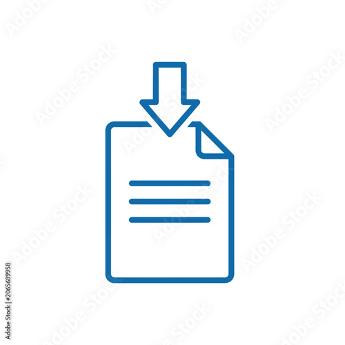 Document download icon with downward pointing arrow.