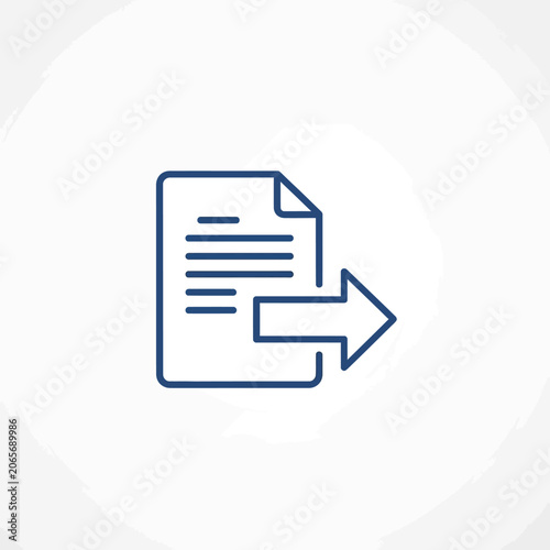Document export icon with right pointing arrow.