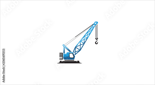Fotografi Blue Construction Crane Industrial Lifting Machine.