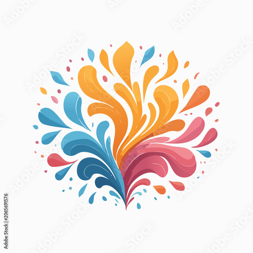 Colorful Abstract Swirls and Splashes