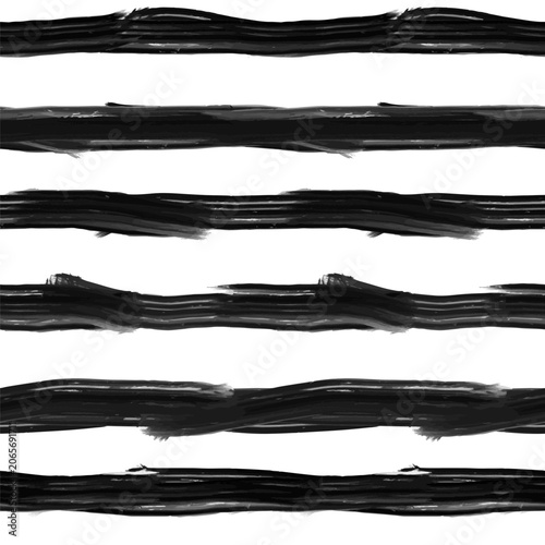 Abstract striped ink seamless pattern for textile, scrapbook, surface design. Vector background