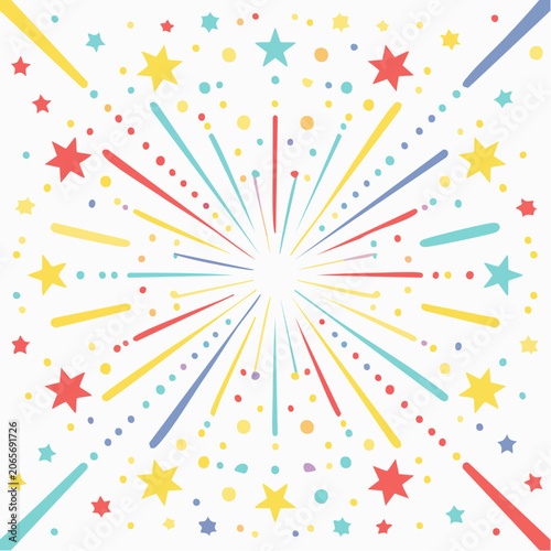 Colorful Starburst and Confetti Explosion