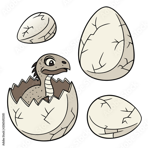 Tableau sur toile Dinosaur Eggs Vectors and Illustrations isolated on white background