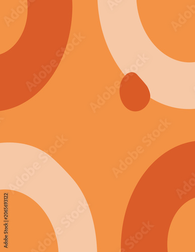 Abstract Orange Geometric Pattern Background With Curved Shapes