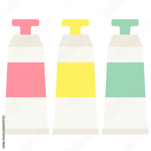 Colorful paint tubes icon