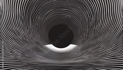 lines in circle abstract background dynamic transition illusion black shape on a white background perspective view