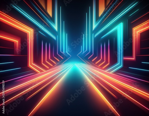 abstract neon light arrows background