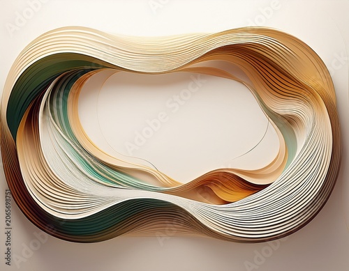 abstract organic shape creating a wavy frame border with flowing lines on white background