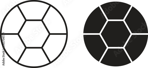 Football icon flat and stroke style pack on white background. Vector illustrations