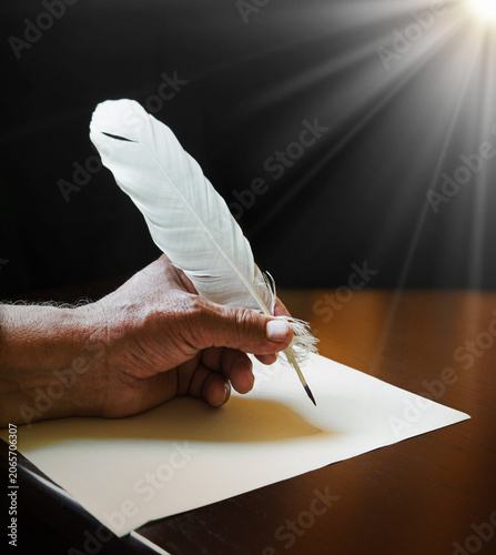 Old hand write letter on the table