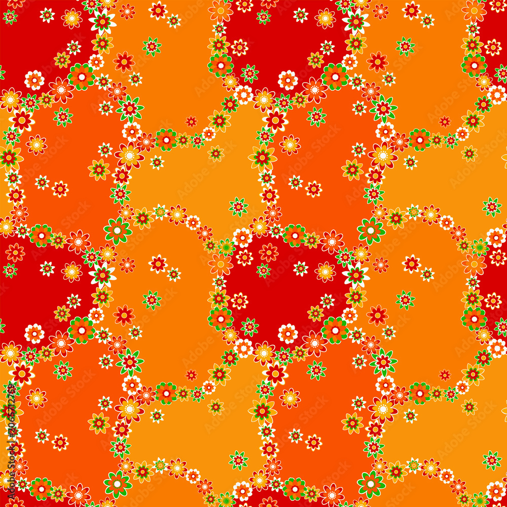 abstract floral background with bubbles