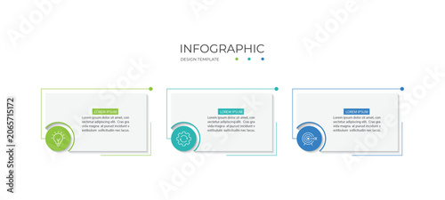 Business infographic template. 3 Step timeline journey. Process diagram, vector illustration.