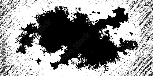 Фотография Abstract black blob with a textured white background, evoking a sense of mystery and chaos