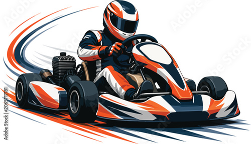 Fotografía Go-kart racer in action on track karting racing