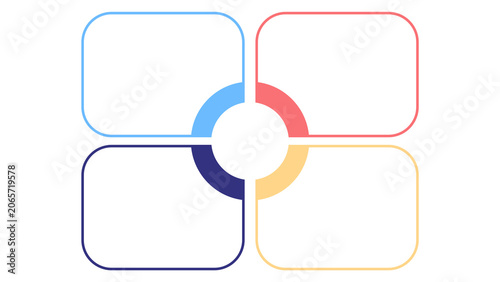 Four options circular colorful infographic template
