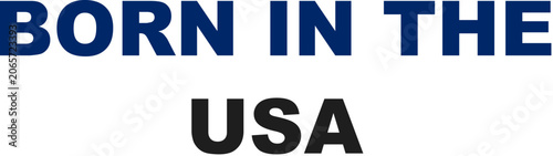 Bold born in the usa text design isolated on transparent background
