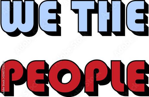We the people bold retro text design isolated on transparent background