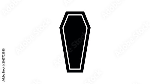 Obraz na płótnie Coffin Silhouette Funeral Icon Vector Illustration