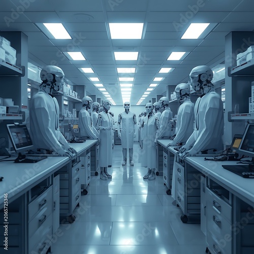 AI robots working in the healthcare field.