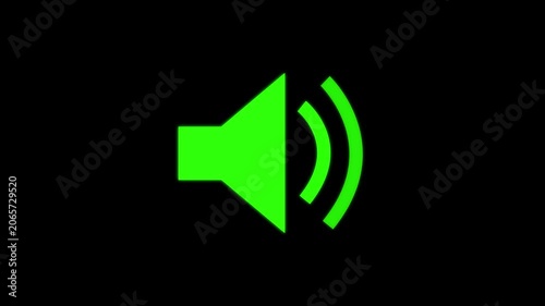 speaker icon animated on black background speaker graphic audio microphone 4k video.