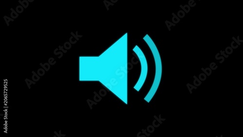 speaker icon animated on black background speaker graphic audio microphone 4k video.