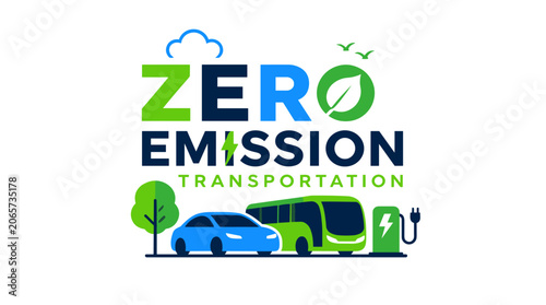 Zero Emission Transportation Concept Featuring Vehicles.