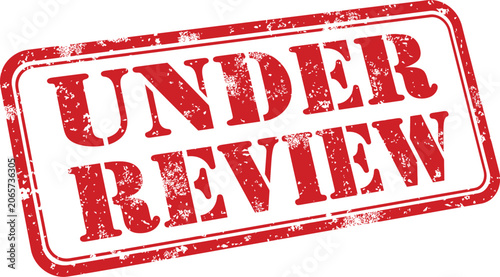 Under review stamp vector illustration with red grunge texture