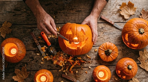 Halloween pumpkin carving a spooky seasonal activity for kids and adults