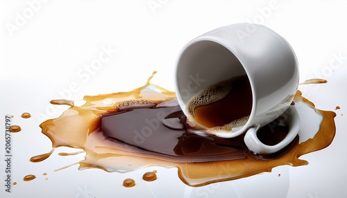 spilled cup of coffee