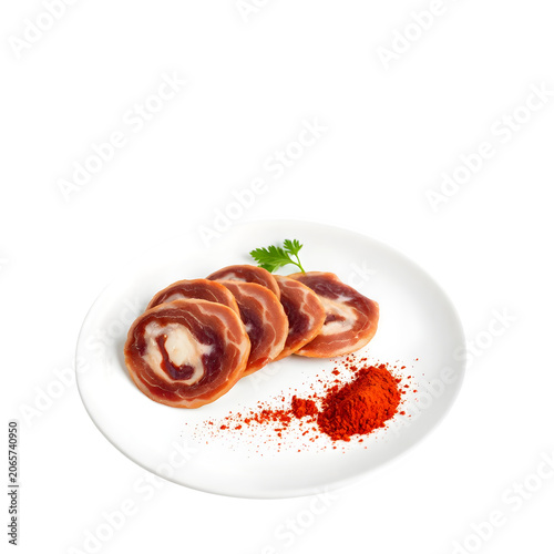 Traditional Hungarian kolbász sausage with rich paprika, garlic, and smoked flavor