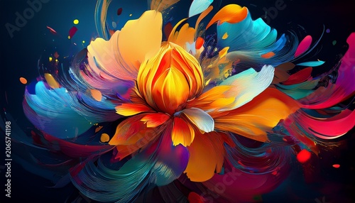 flower splash abstract shape
