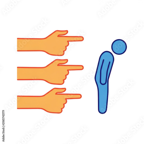 Blame and social pressure concept illustration with pointing, pressure