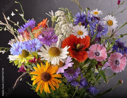 elegant floral bouquet of meadow flowers