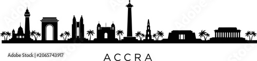 Accra ghana city skyline silhouette