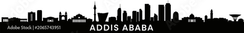 Addis ababa city skyline silhouette