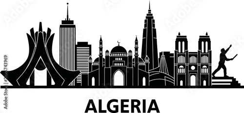 Algeria city skyline illustration
