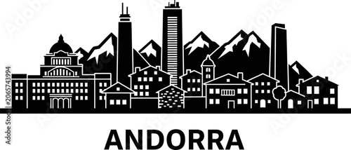 Andorra city skyline silhouette