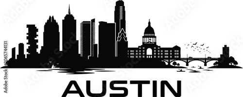 Austin texas city skyline silhouette