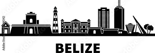 Belize city skyline silhouette