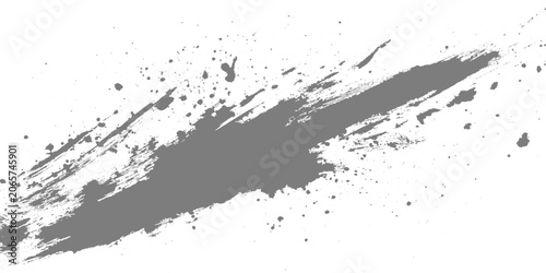 Canvas-taulu A minimalist black ink brush stroke sweeping in a smooth arc, with textured edges and fading bristle marks on a clean white texture background vector
