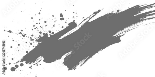 Bild auf Leinwand A minimalist black ink brush stroke sweeping in a smooth arc, with textured edges and fading bristle marks on a clean white texture background vector