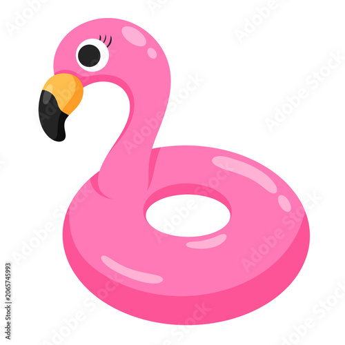 Cute Pink Flamingo Swim Ring Cartoon Pool Float