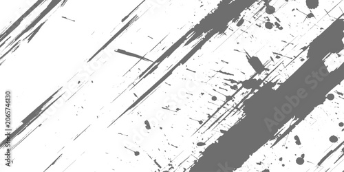 Foto Abstract black and gray paint strokes slashing diagonally across a white background, grunge texture, high contrast, minimalistic monochrome texture design
