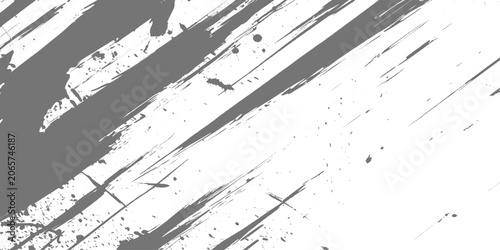 Bild auf Leinwand Abstract black and gray paint strokes slashing diagonally across a white background, grunge texture, high contrast, minimalistic monochrome texture design