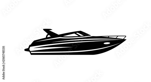 Powerboat Silhouette Vector Icon