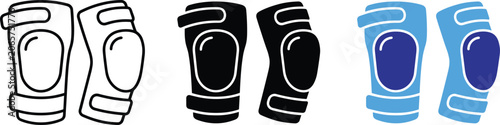 Photos Knee Pads Icon Vector Line Art Fill Color Illustration Safety Equipment